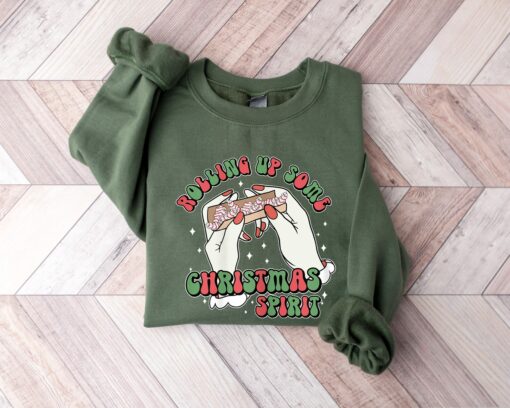 Funny Rolling up Some Christmas Spirit Sweatshirt