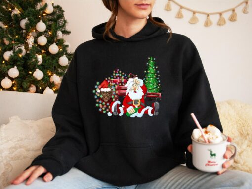 Funny Santa Drink Wine Sweatshirt Humor Unique Xmas Gift