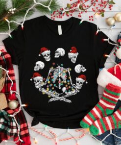 Funny Skeleton Namaste Skull Yoga Christmas Lights Sweatshirt