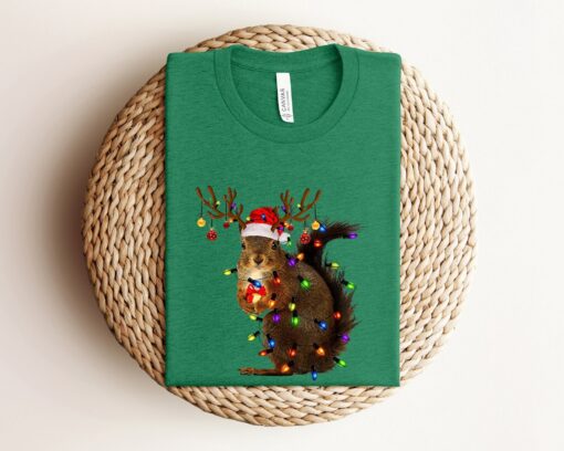 Funny Squirrel Christmas Light Sweatshirt Trendy Unique Xmas Gift