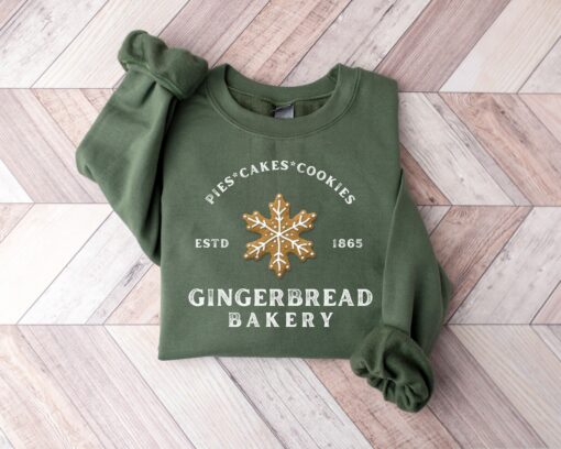 Gingerbread Bakery Estd 1865 Snowflakes Sweatshirt