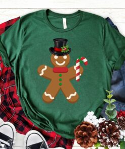 Gingerbread Man Cookie With Santa Claus Hat Christmas Cute Sweatshirt Lovely Unique Xmas Gift