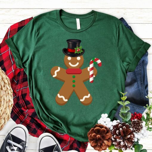 Gingerbread Man Cookie With Santa Claus Hat Christmas Cute Sweatshirt Lovely Unique Xmas Gift