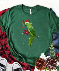 Green Funny Parrot Snowflakes Christmas Tree Sweatshirt Colorful Unique Xmas Gift
