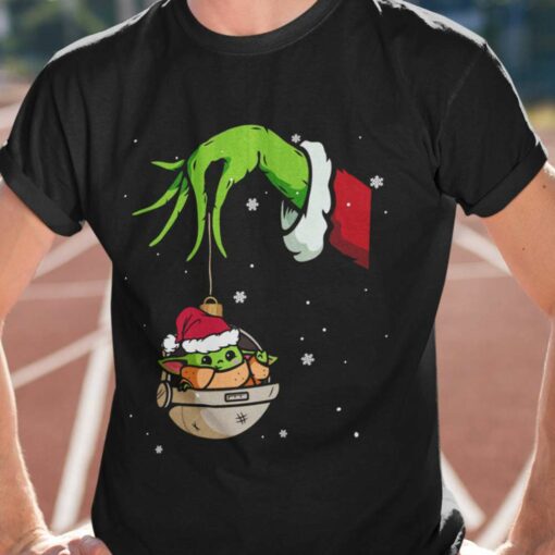 Grinch Hand Take Baby Yoda Shirt The Mandalorian T-Shirt