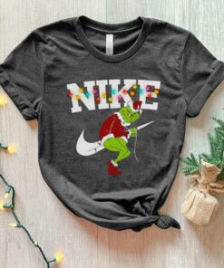 Grinch Nike Christmas Lights T-Shirt