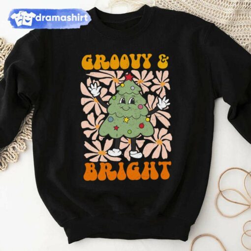 Groovy Retro & Bright Christmas Tree Sweashirt