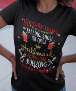 Hall Mark Baking Holiday Light Falling Snow Christmas T-shirt
