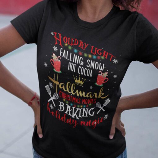 Hall Mark Baking Holiday Light Falling Snow Christmas T-shirt