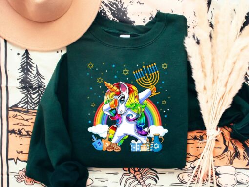 Happy Hanukkah Jewish Christmas Sweatshirt Lovely Unique Xmas Gift