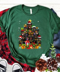 Happy Rottweiler Dog Christmas Tree Sweatshirt Lovely Unique Xmas Gift