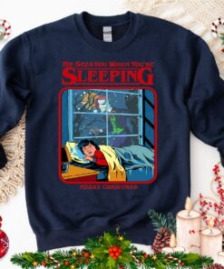 He Sees You When You Are Sleeping Horror Christmas Killer Sweatshirt Unique Gift