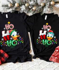 Ho Ho Ho Disneyland Couples Donald Daisy Christmas Candy Cane Vacation Holiday Xmas Sweatshirt
