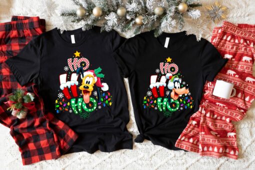 Ho Ho Ho Disneyland Couples Pluto And Goofy Christmas Vacation Holiday Xmas Sweatshirt