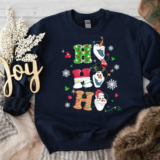 Ho Ho Ho Funny Cute Frozen Olaf Christmas Sweatshirt