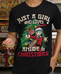 Just A Girl Who Loves Anime And Christmas T-shirt