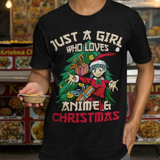 Just A Girl Who Loves Anime And Christmas T-shirt