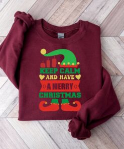 Keep Calm And Have A Merry Christmas Cute Gnome Sweatshirt Funny Unique Xmas Gift