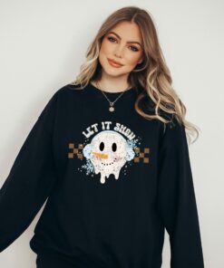 Let It Snow Christmas Cute Snowman Sweatshirt Trendy Unique Xmas Gift