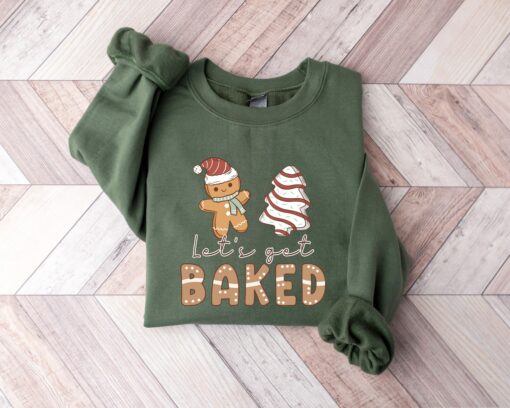 Lets Get Baked Gingerbread Icecream Sweatshirt Cute Unique Christmas Gift