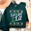 Let’s Get Lit Christmas Sweatshirt Lovely Unique Xmas Gift