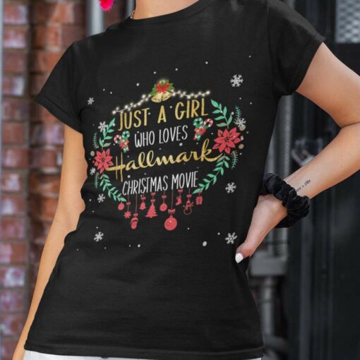 Light Tree Just A Girl Who Loves Hallmark Christmas Christmas Shirt