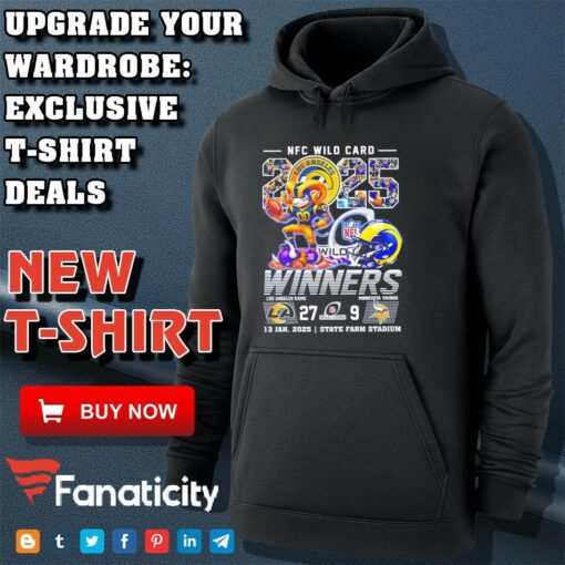 Los Angeles Rams Celebrating NFC Wild Card Winners 2025 Beat Vikings T-Shirt