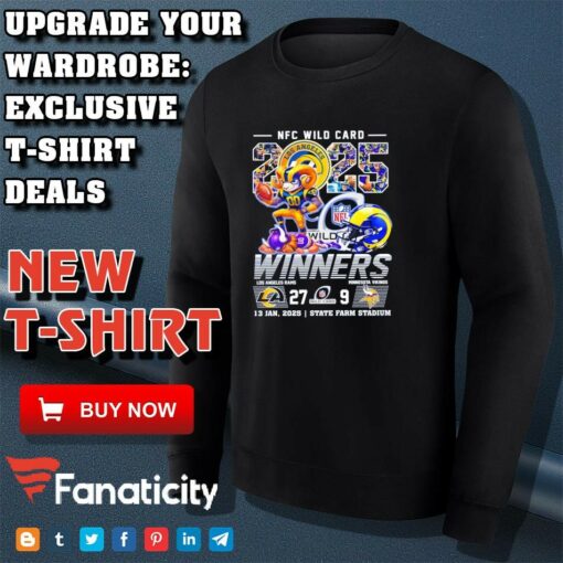 Los Angeles Rams Celebrating NFC Wild Card Winners 2025 Beat Vikings T-Shirt