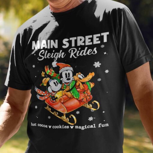 Main Street Sleigh Rides Shirt Hot Cocoa Mickey Minnie