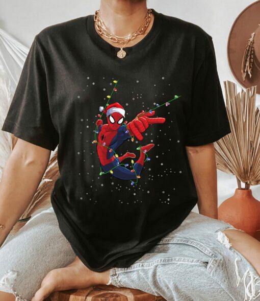 Marvel Avengers Spider-Man Christmas Lights Cool Sweatshirt Unique Xmas Gift