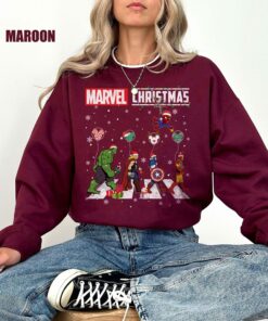 Marvel Avengers Superhero Characters Mickey Balloon Christmas Sweatsthirt