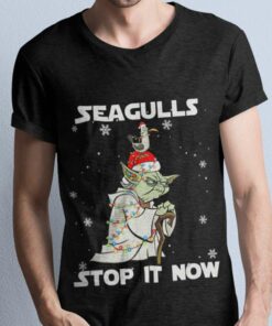 Master Yoda Seagulls Stop It Now Christmas Tee