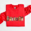 Meowy Cats Christmas Sweatshirt Colorful Lights Unique Xmas Gift