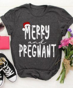 Merry And Pregnant Christmas T-Shirt
