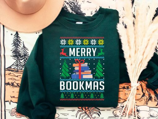 Merry Bookmas Book Lover Christmas Sweatshirt