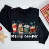 Merry Camper Christmas Holiday Camping Beverage Sweatshirt