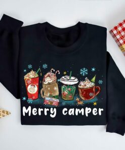 Merry Camper Christmas Holiday Camping Beverage Sweatshirt