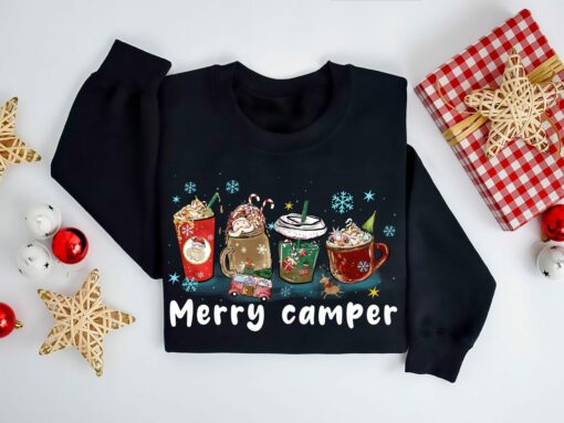 Merry Camper Christmas Holiday Camping Beverage Sweatshirt