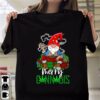 Merry Cannabis Gnome Smoking Cannabis Christmas T-Shirt