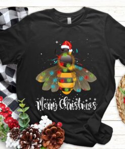 Merry Christmas Bling Lights Bee Sweatshirt Lovely Unique Xmas Gift
