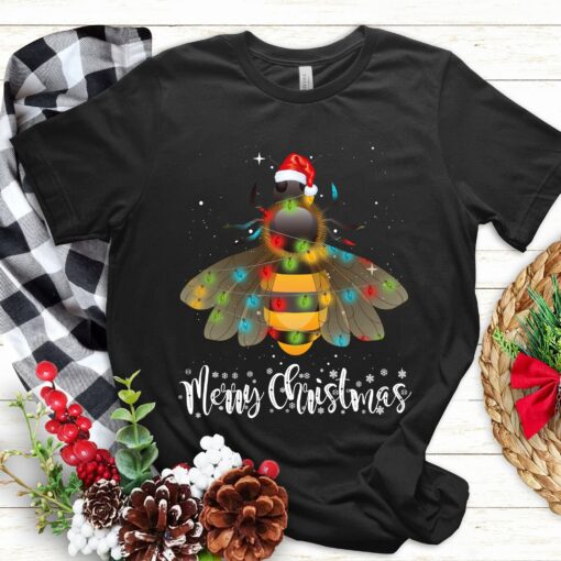 Merry Christmas Bling Lights Bee Sweatshirt Lovely Unique Xmas Gift