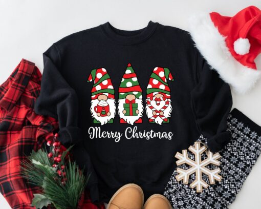 Merry Christmas Cute Buffalo Plaid Gnomes Sweatshirt Lovely Unique Xmas Gift