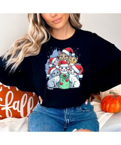 Merry Christmas Cute Kitten Sweatshirt Lovely Unique Xmas Gift
