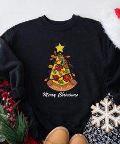 Merry Christmas Cute Pizza Sweatshirt