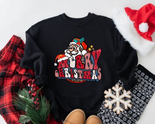 Merry Christmas Cute Santa Sweatshirt