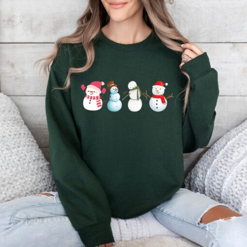 Merry Christmas Cute Snowman Sweatshirt Lovely Unique Xmas Gift