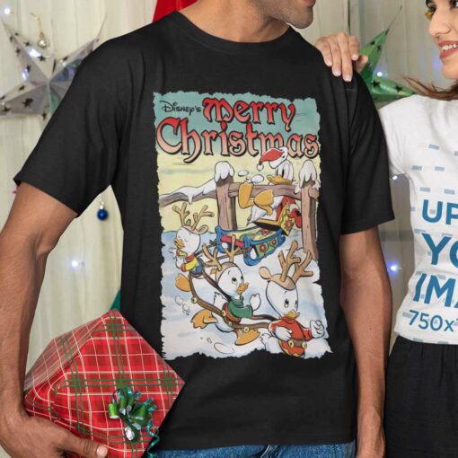 Merry Christmas Donald Duck, Huey, Dewey, and Louie Costume Reindeer Christmas T-shirt Disney