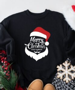 Merry Christmas Everyone Santa Hat Sweatshirt Cozy Unique Xmas Gift