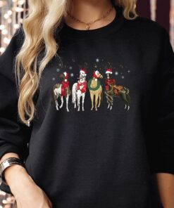 Merry Christmas Horse Reindeer Sweatshirt Trendy Unique Xmas Gift