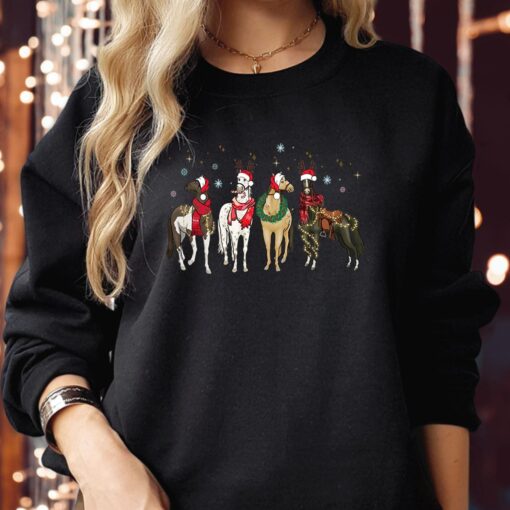 Merry Christmas Horse Reindeer Sweatshirt Trendy Unique Xmas Gift